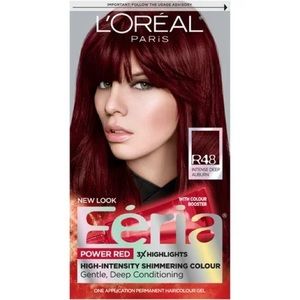 L'Oreal Paris Feria Faceted Shimmering Permanent Hair Color, R48 Red Vel…